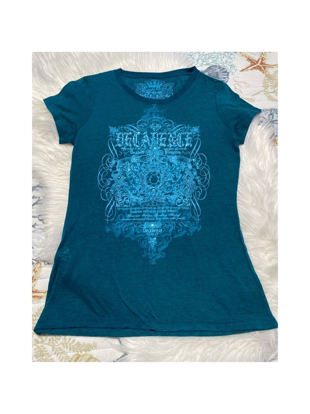 Express teal burn out t- shirt size m - Picture 1 of 7